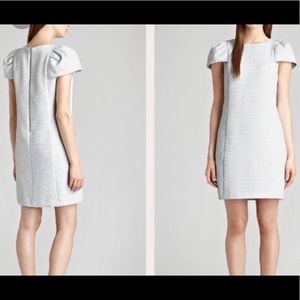 Reiss Puff Sleeve Tweed Shift Dress